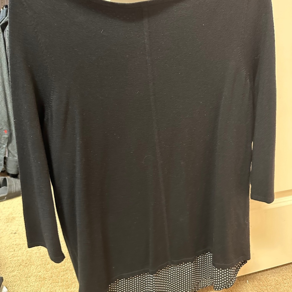The Limited Black Blouse with a dot underlay